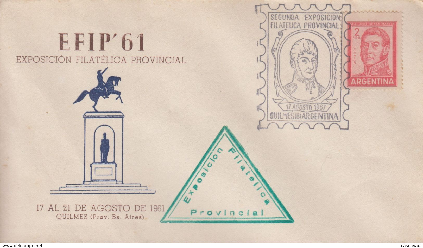 Enveloppe   ARGENTINE   Exposition  Philatélique   QUILMES   1961 - Briefe U. Dokumente