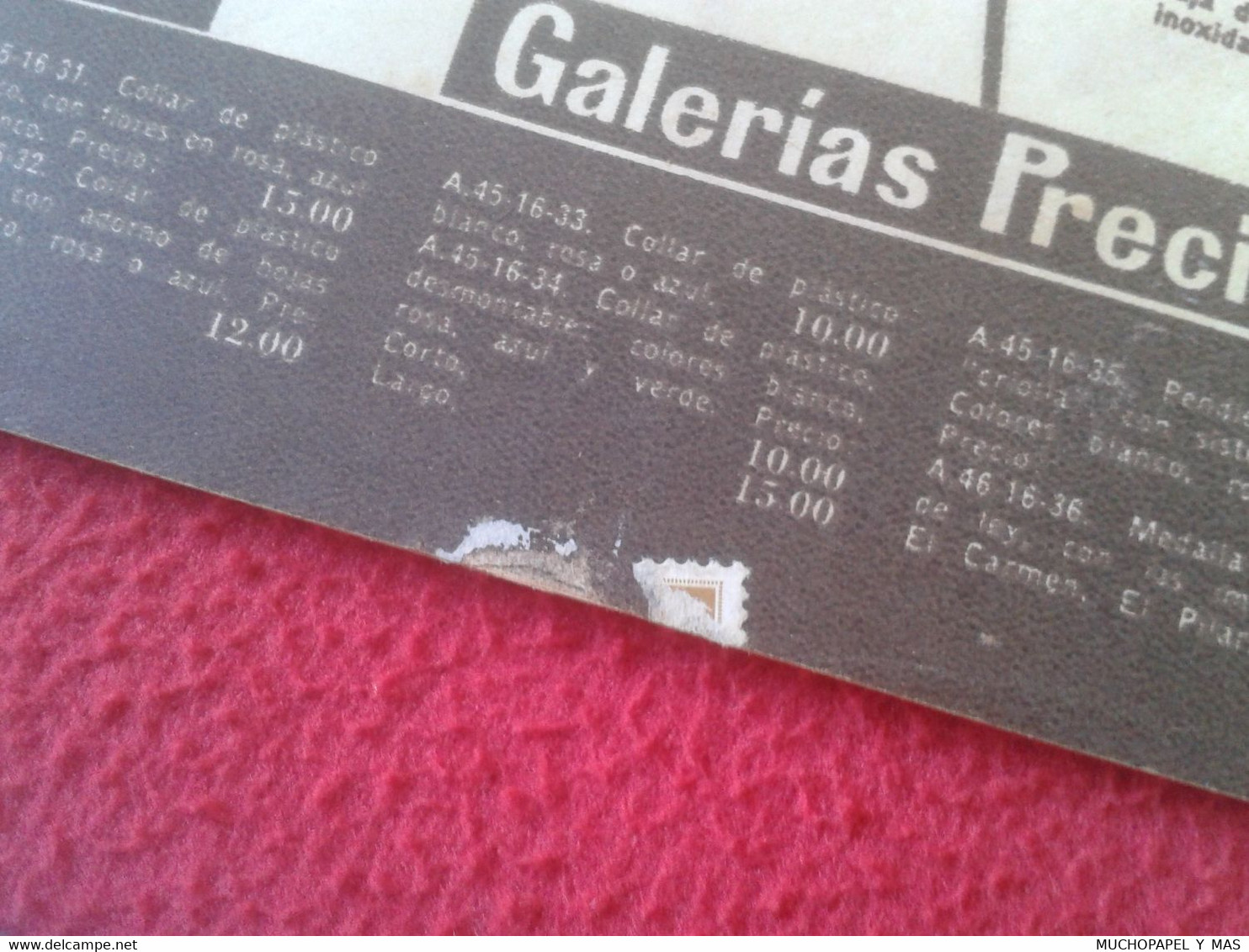 ANTIGUA REVISTA CATÁLOGO PUBLICITARIO ARTÍCULOS GALERÍAS PRECIADOS MADRID VENTA DE JULIO PRENDAS ETC ALMACENES TIENDAS..