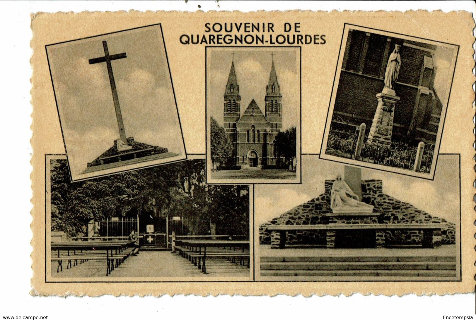 CPSM Carte Postale- Belgique-Souvenir De Quaregnon-Lourdes Multi Vues  VM28903 - Quaregnon