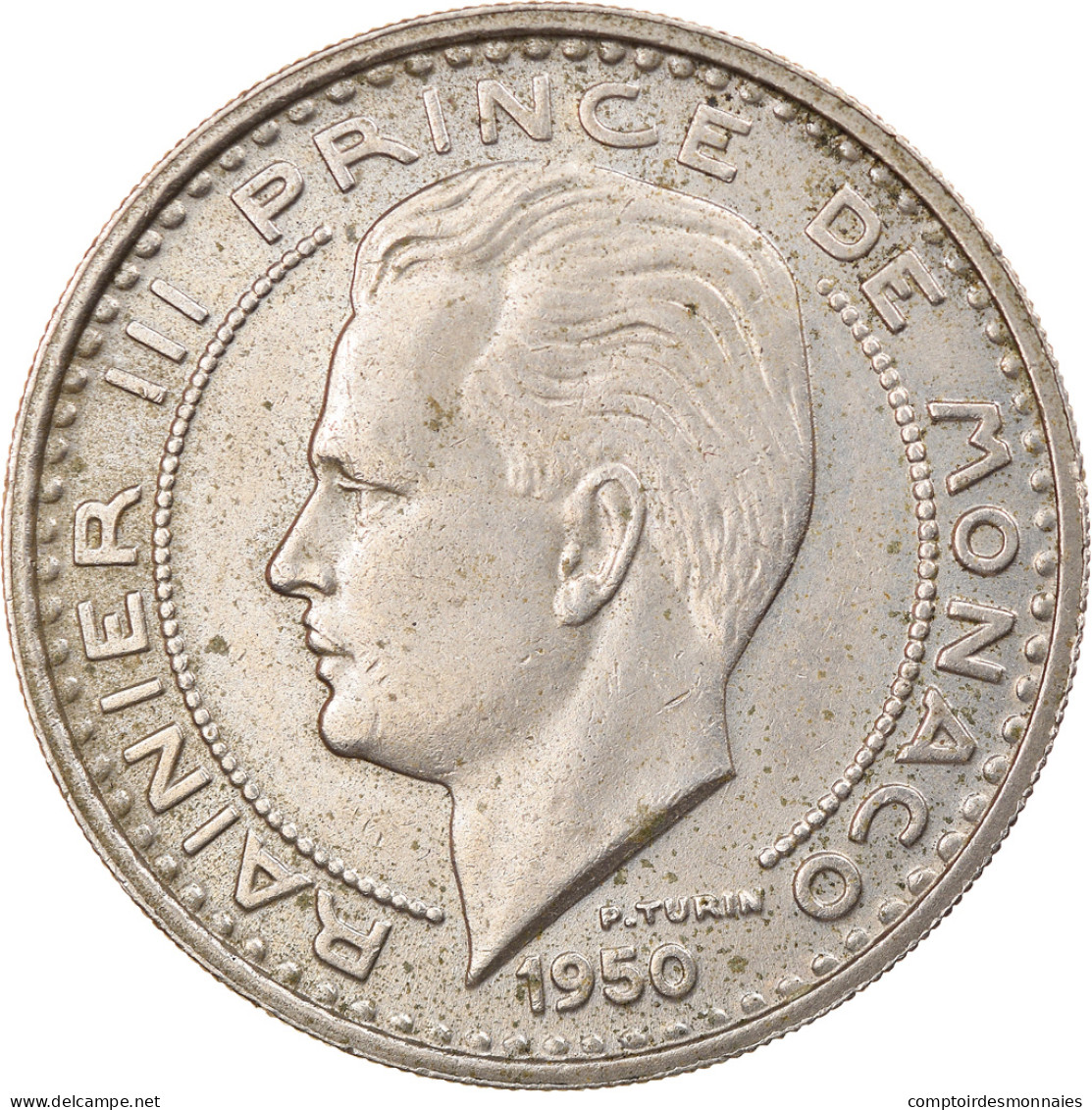 Monnaie, Monaco, Rainier III, 100 Francs, Cent, 1950, SUP, Copper-nickel - 1949-1956 Anciens Francs