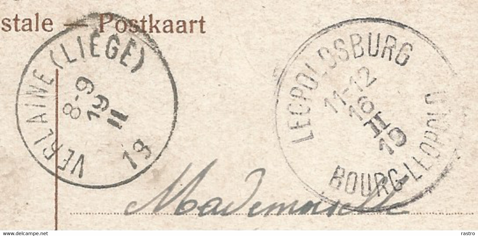 Courrier Militaire +  O Fortune (19/chiffres Grattés) De Bourg-Léopold à Verlaine (Liège) Sur Carte-vue Beverloo - Franchise