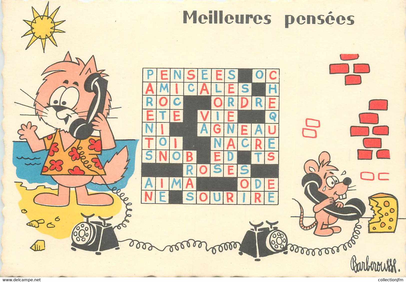 CPSM ILLUSTRATEUR BARBEROUSSE "...Meilleurs Pensées" - Barberousse