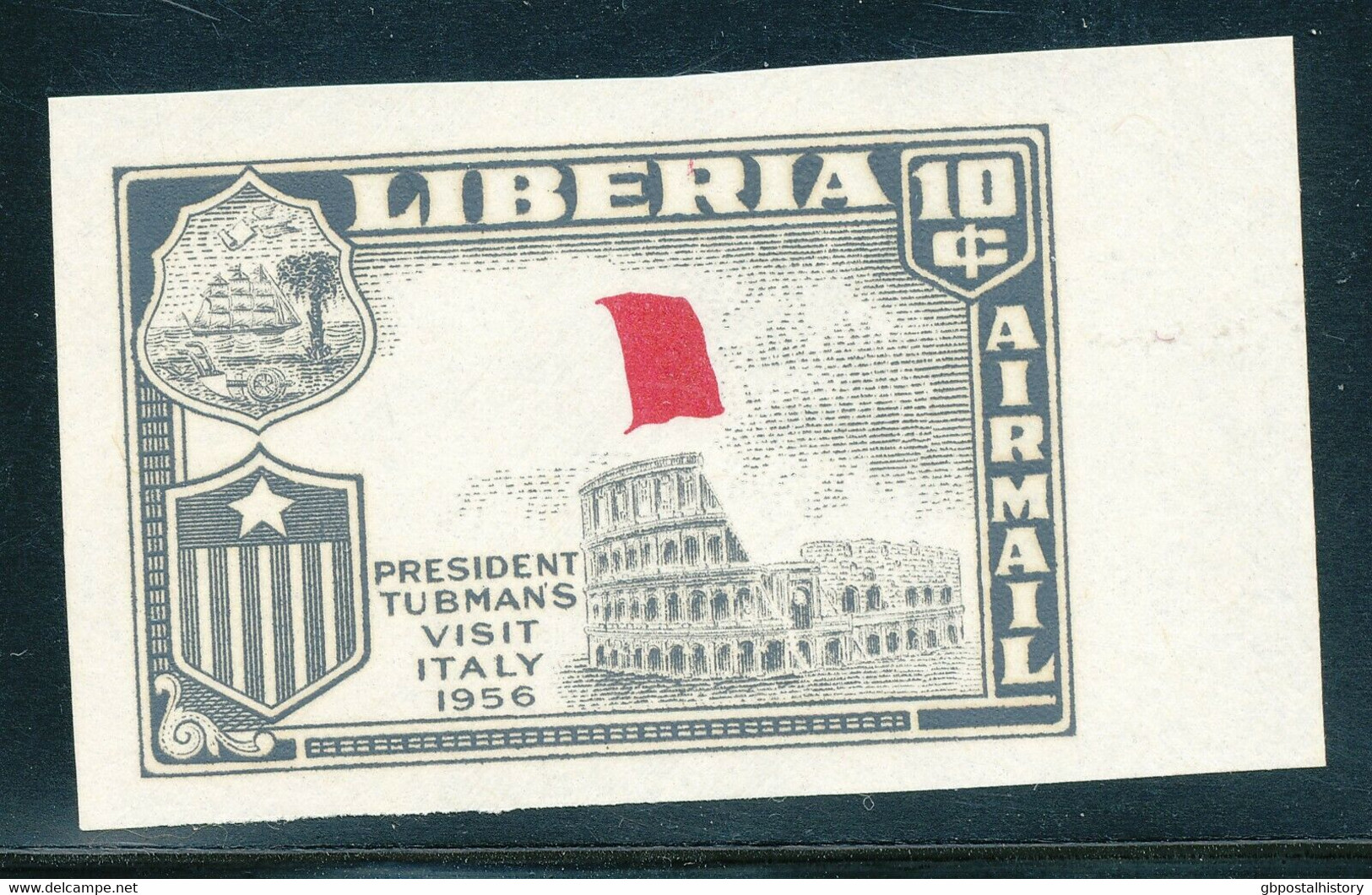 LIBERIA 1958 Präsident Tubmans Besuch In Europa 10C Italienische Flagge ABARTEN - Liberia