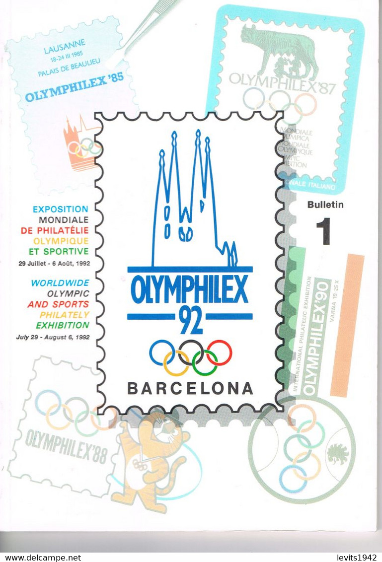 OLYMPHILEX 92 - BARCELONE - BROCHURE - 2 ENVELOPPES AVEC CACHETS DE LA MANIFESTATION - - Books