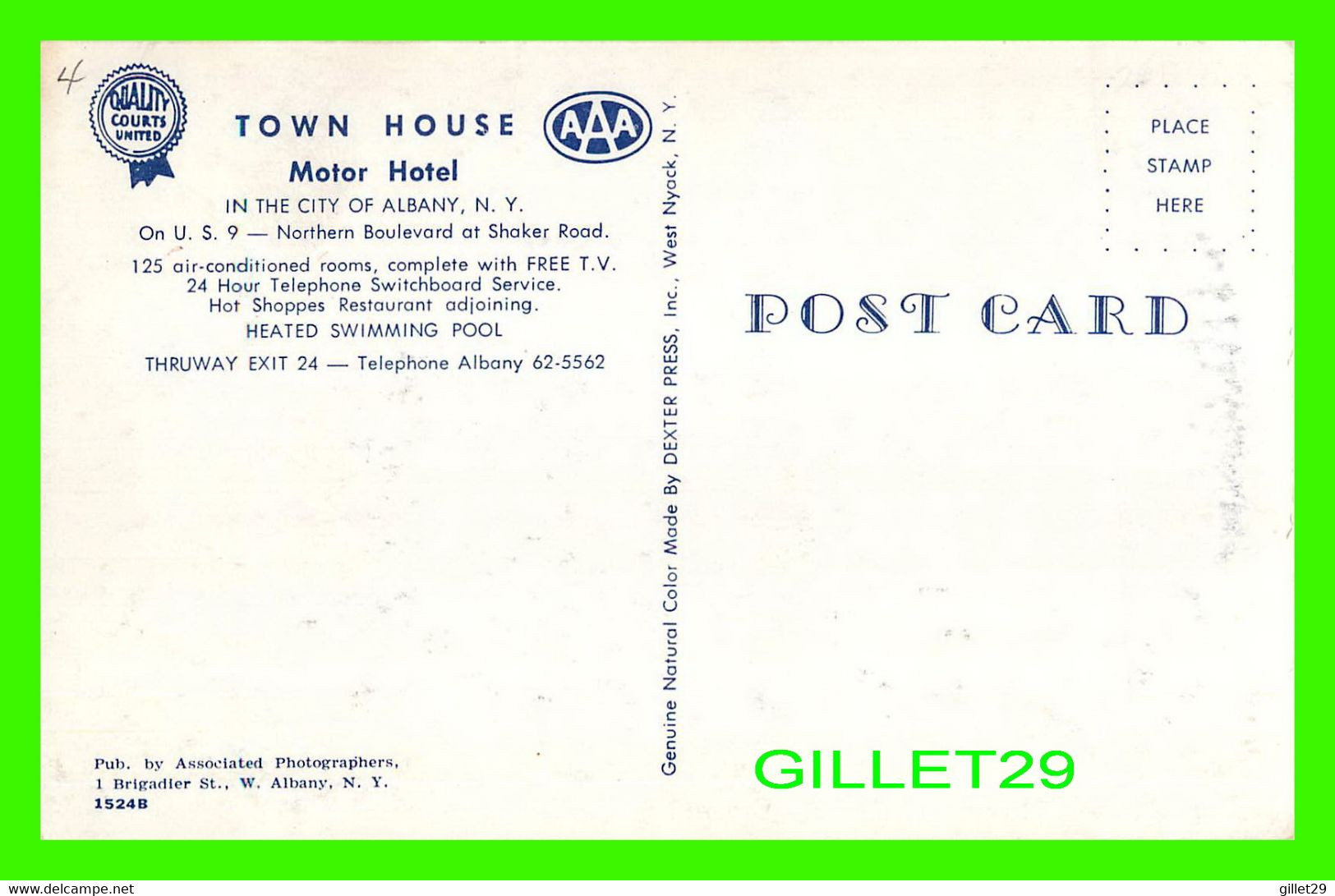 ALBANY, NY - TOWN HOUSE MOTOR HOTEL - DEXTER PRESS INC  - - Albany