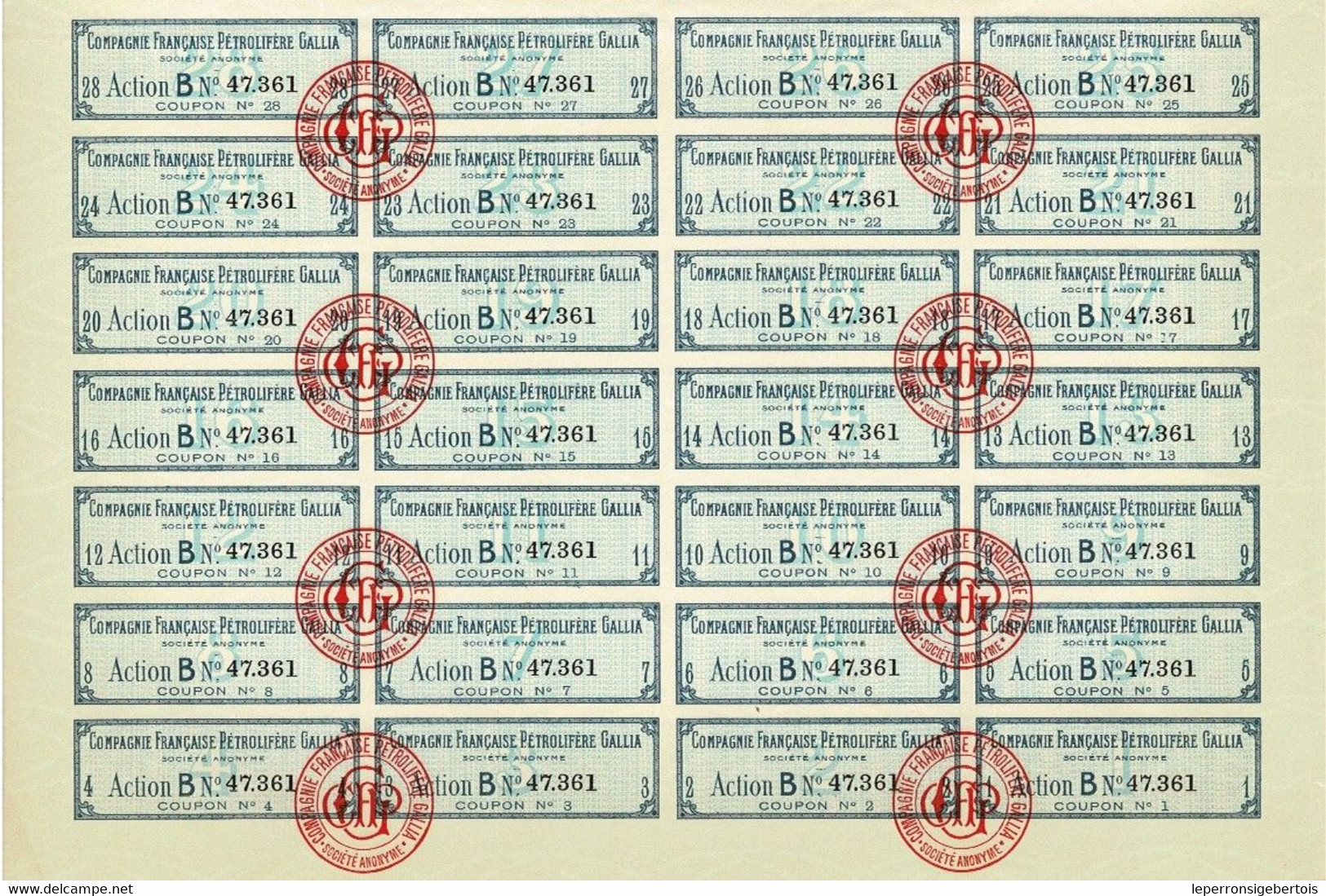 Titre Ancien - Compagnie Française Pétrolifère Gallia - Titre De 1926 - N° 47.361 - - Erdöl