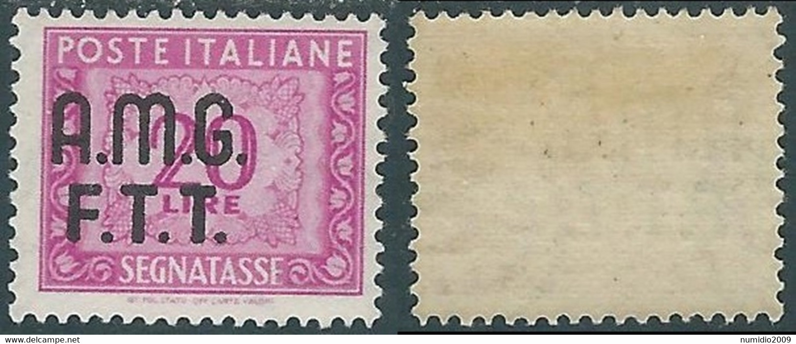 1947-49 TRIESTE A SEGNATASSE 20 LIRE MH * - RE2 - Taxe