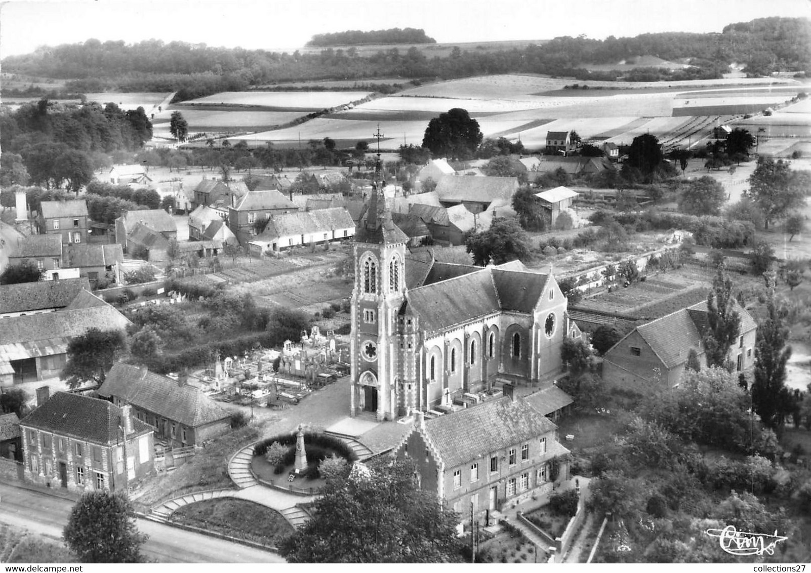 62-HOUDAIN- LES ENVIRONS , L'EGLISE REBREUVE-SOUS-LES-MONTS- VUE AERIENNE - Houdain