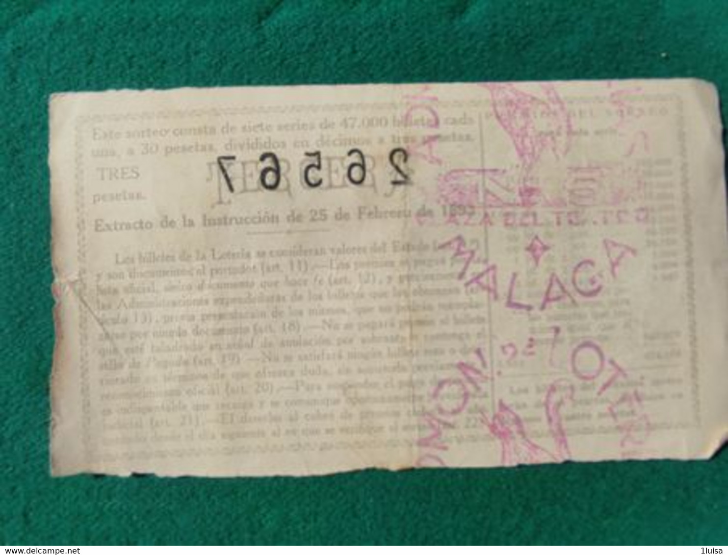 Spagna Lotteria Nazionale 1942 - Da Identificare