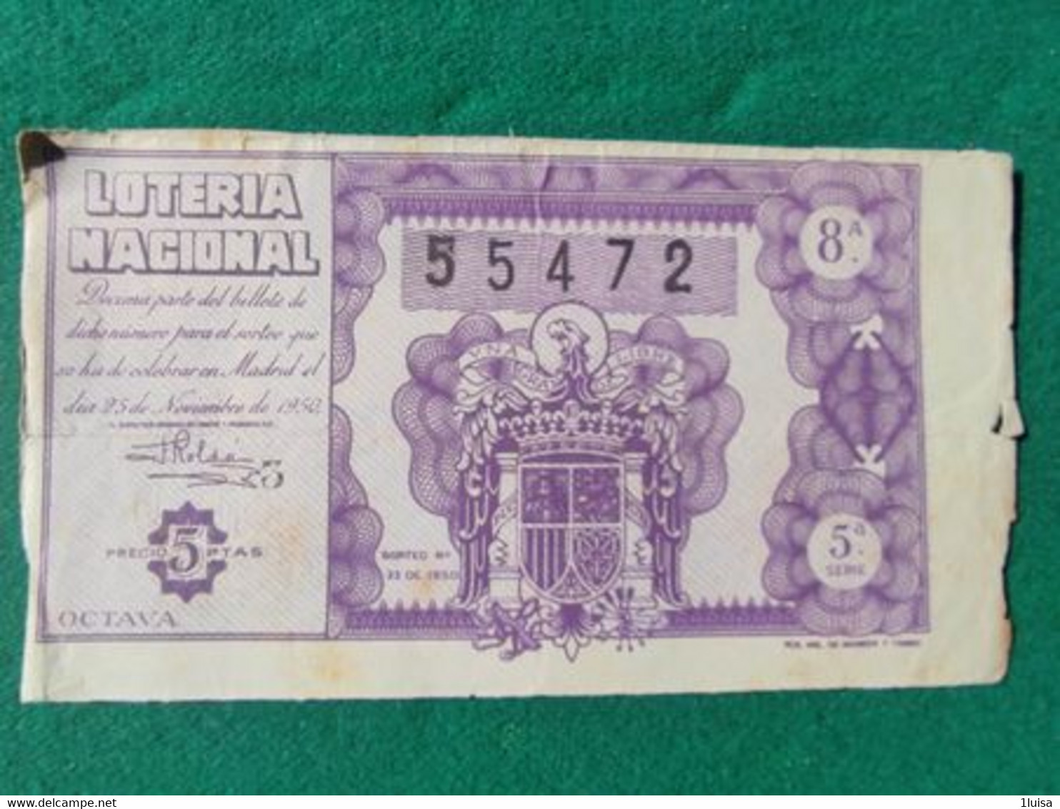 Spagna Lotteria Nazionale 1950 - Te Identificeren