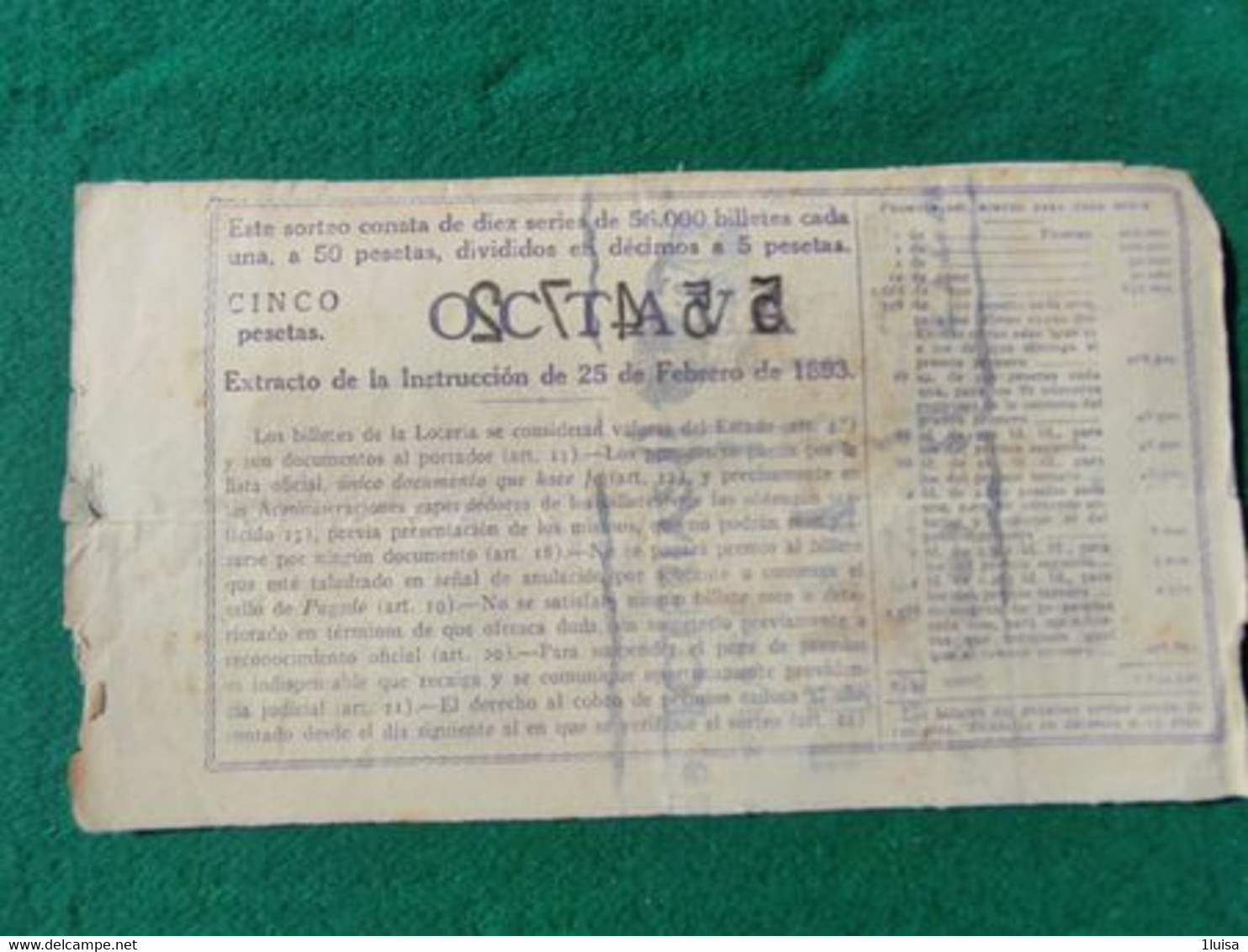 Spagna Lotteria Nazionale 1950 - A Identifier