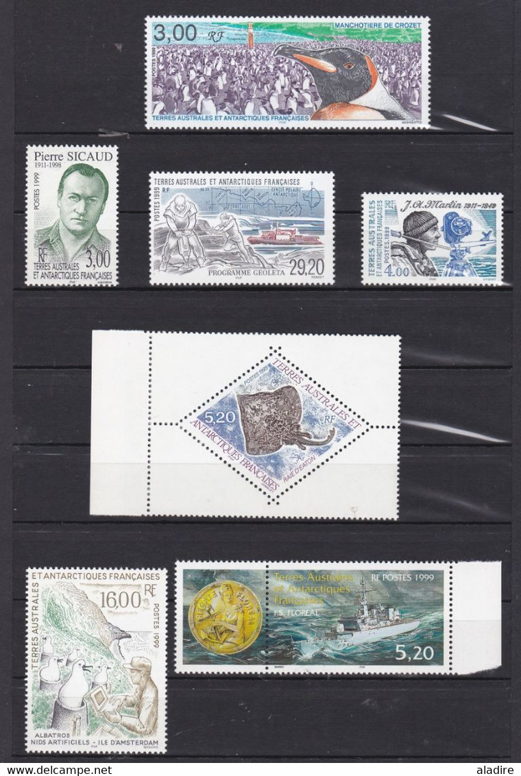 Petite collection de timbres des TAAF : Terres Australes et Antarctiques Françaises - Bloc, bandes, timbres neufs