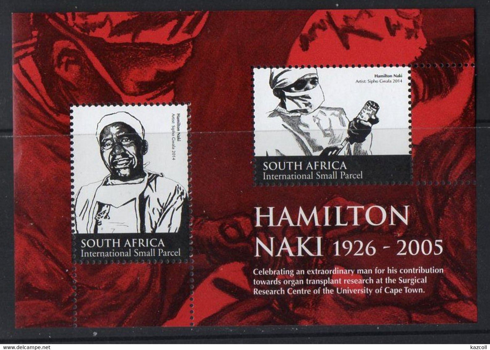 South Africa 2014. Hamilton Naki. The Medicine. Healthcare. Organ Transplant. Famous People.  MNH - Unused Stamps