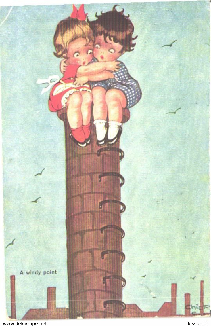 Chicky Spark:A Windy Point, Kids On Chimney, Pre 1927 - Spark, Chicky