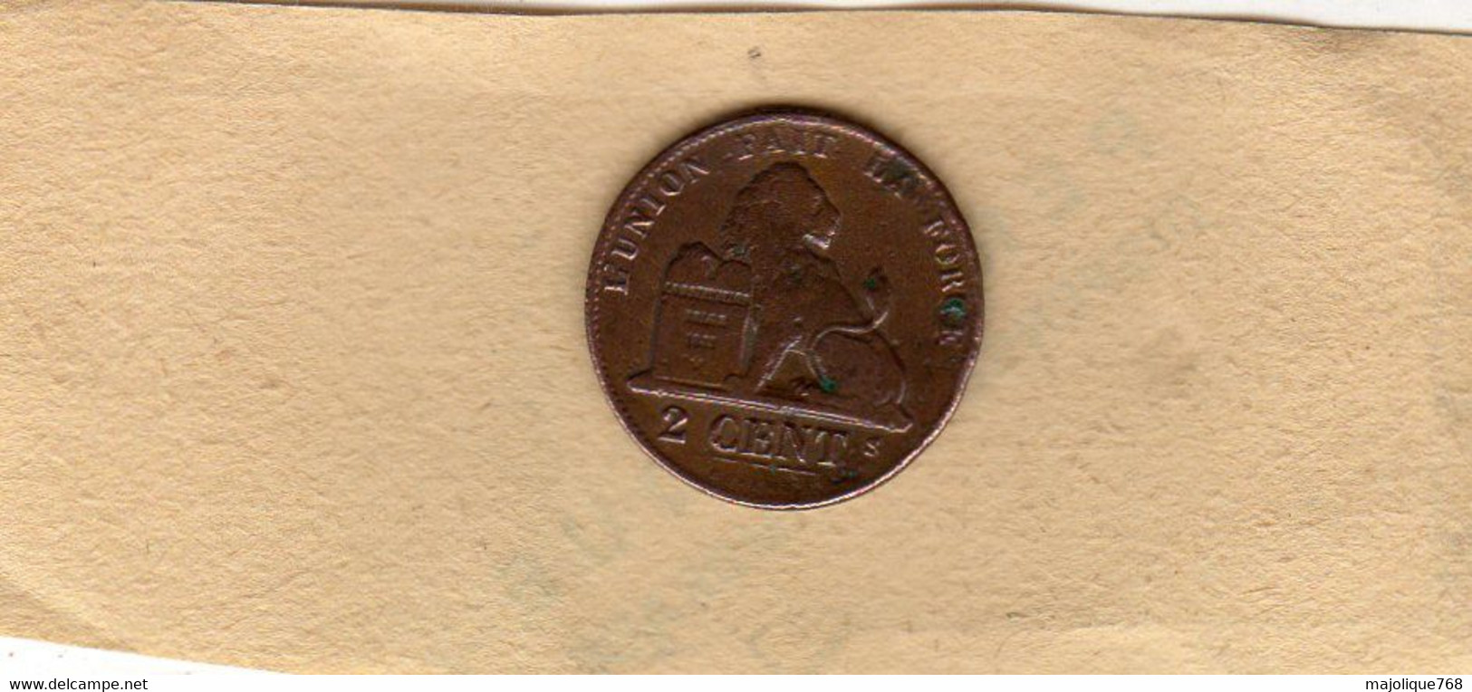 Monnaies  BELGIQUE 2 Centimes Lion Monogramme De Léopold Ier 1861 Cuivre En TB+ - 2 Centimes