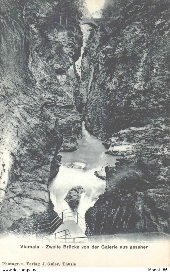 SUISSE - REGION GRISONS - Thusis - VIAMALA - ZWEITE BRÜCKE VON DER GALERIE AUS GESEHEN - Thusis