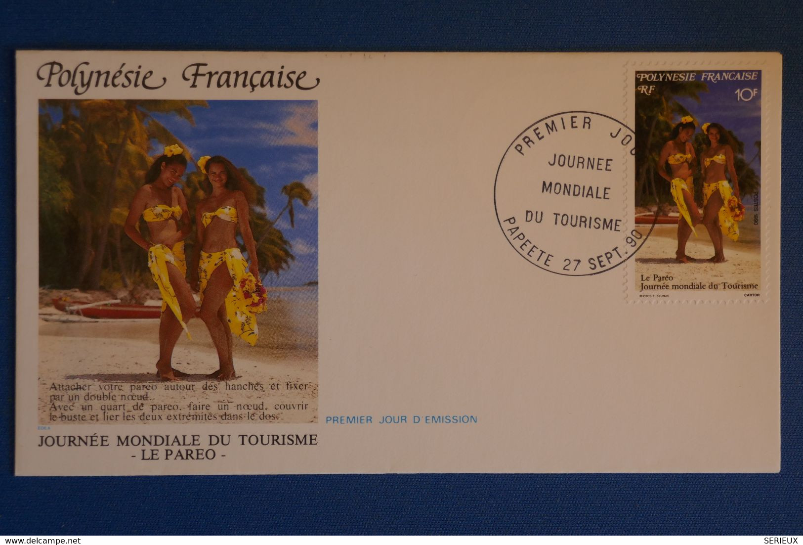 N7 POLYNESIE BELLE LETTRE 1990 PAPEETE + AFFRANCHISSEMENT PLAISANT - Brieven En Documenten