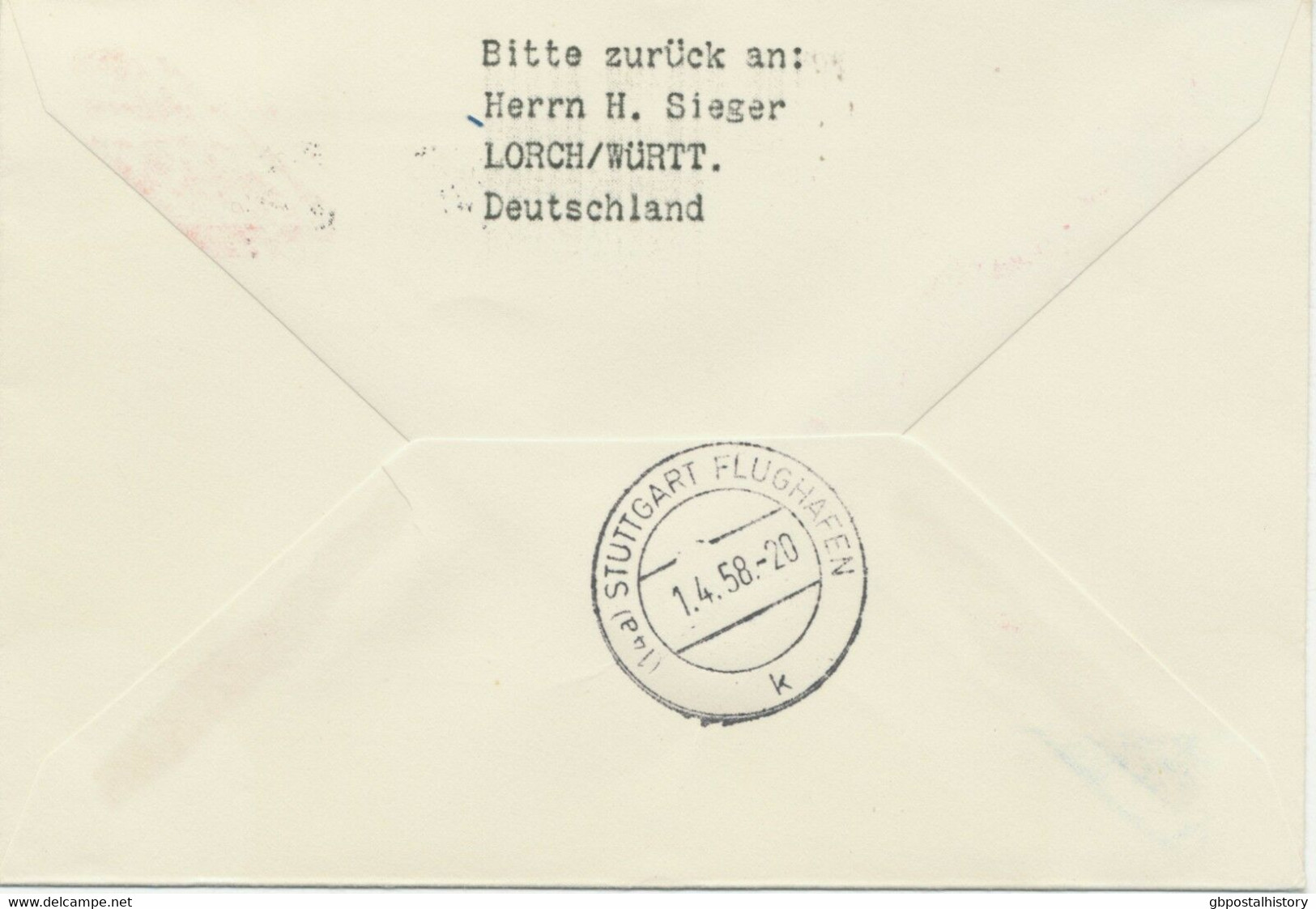 SWEDEN 1958, First Flight With SAS, First Regular Flight "GÖTEBORG - STUTTGART" - Lettres & Documents