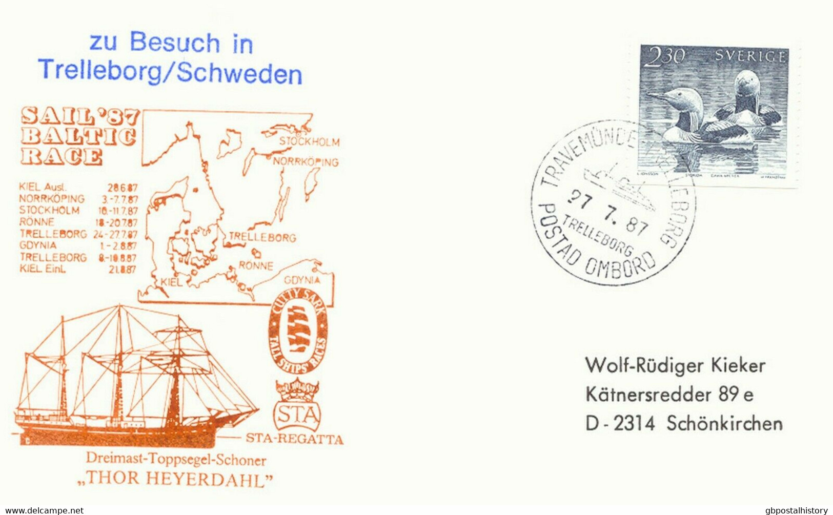 SWEDEN 1985/8 8 Versch. Schiffspostbelege Kab.-Erh. / 8 Different MARITIM COVERS - Sammlungen