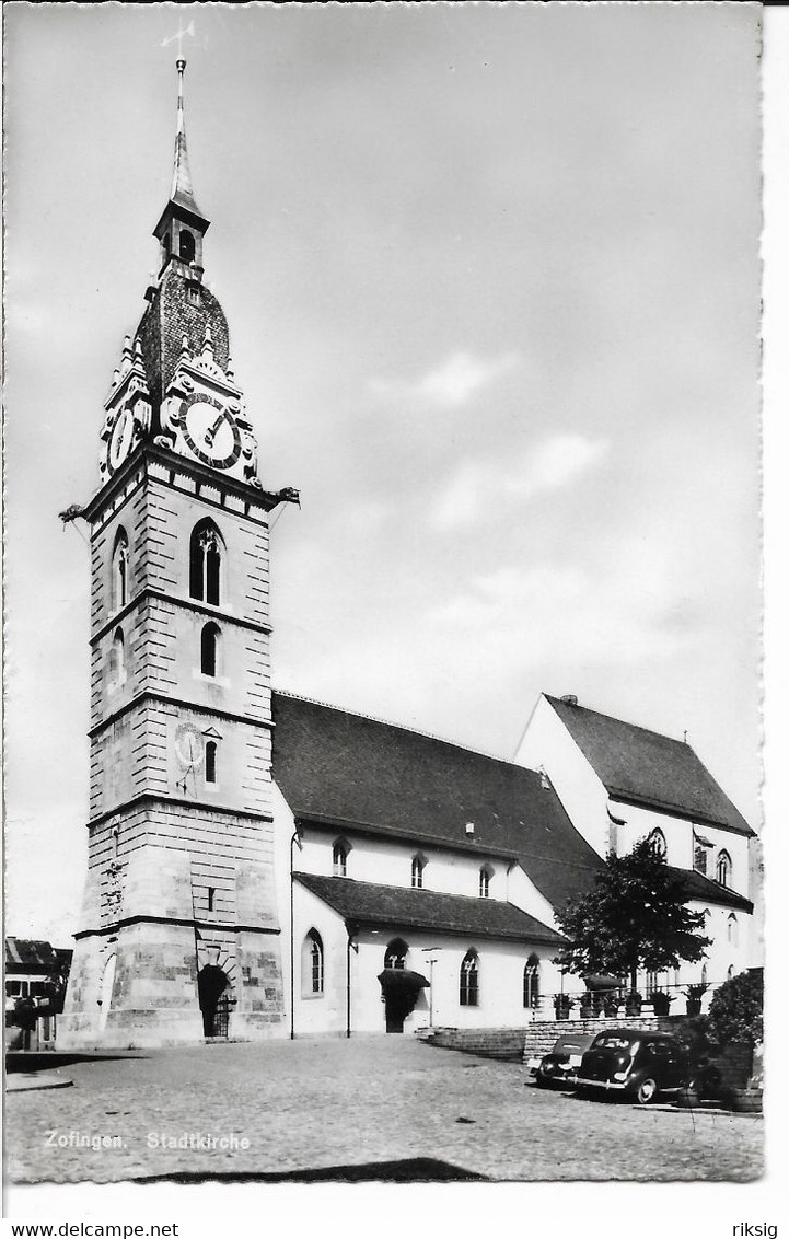 Zofingen Stadtkirche. Sent To Denmark 1954.  S-2393 - Zofingen