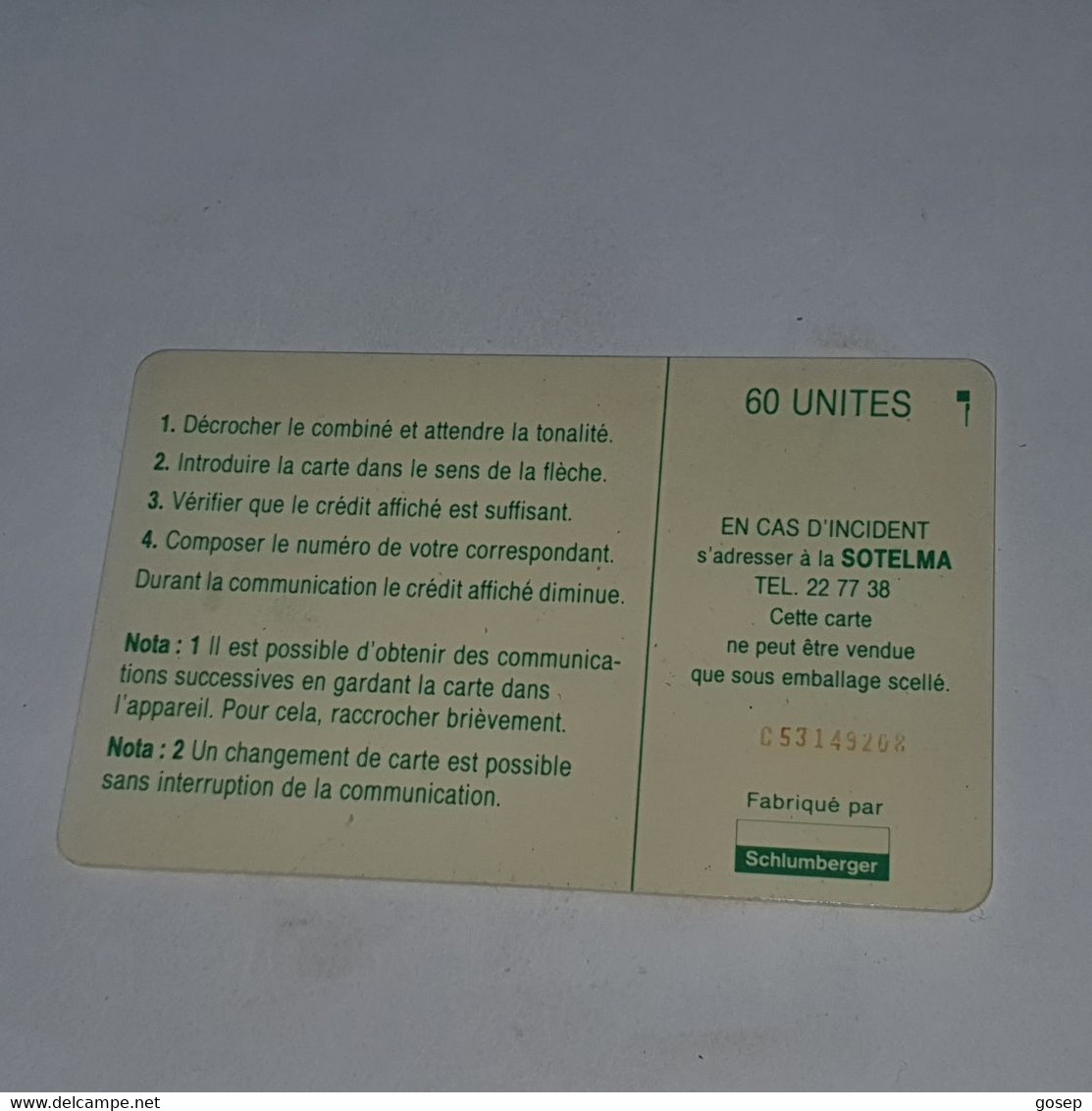 MALI-(MAL-O-15/B)-green Logo-(5)-(60units)-(C53149208)-(tirage-100.000)+1card Prepiad - Mali