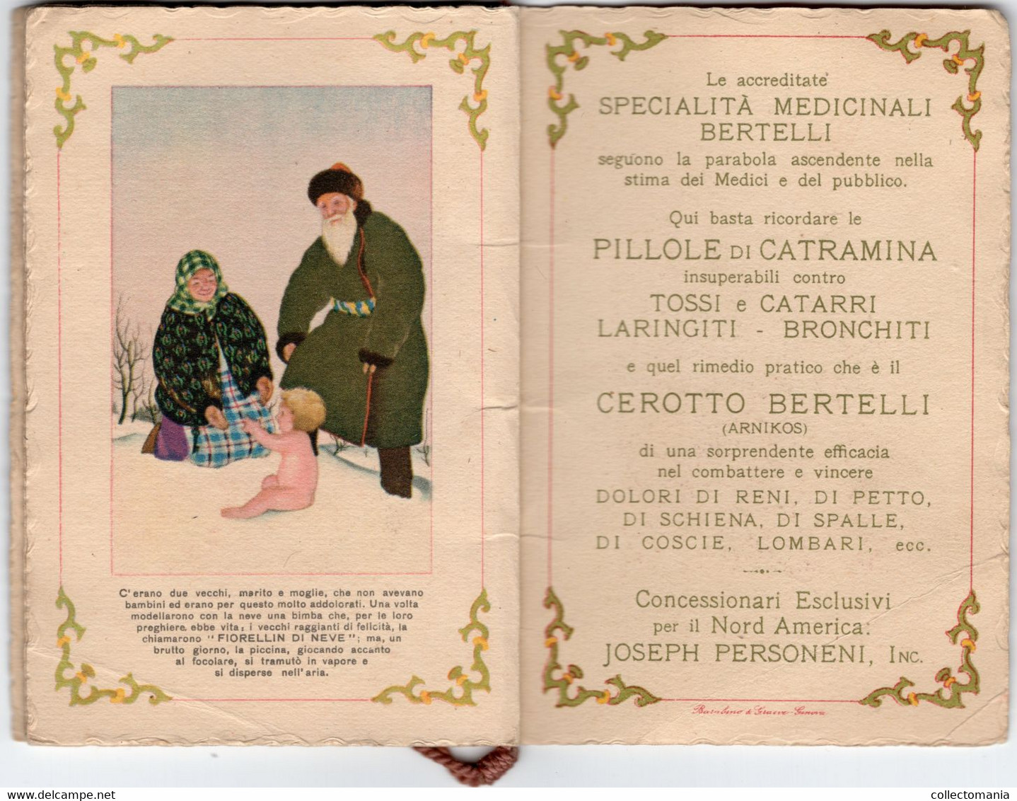 1 Carnet  Booklet  PARFUM Bertilli  Calendrier 1931 Fiabe Russe  Illustr/ V. Nicoulini - Oud (tot 1960)