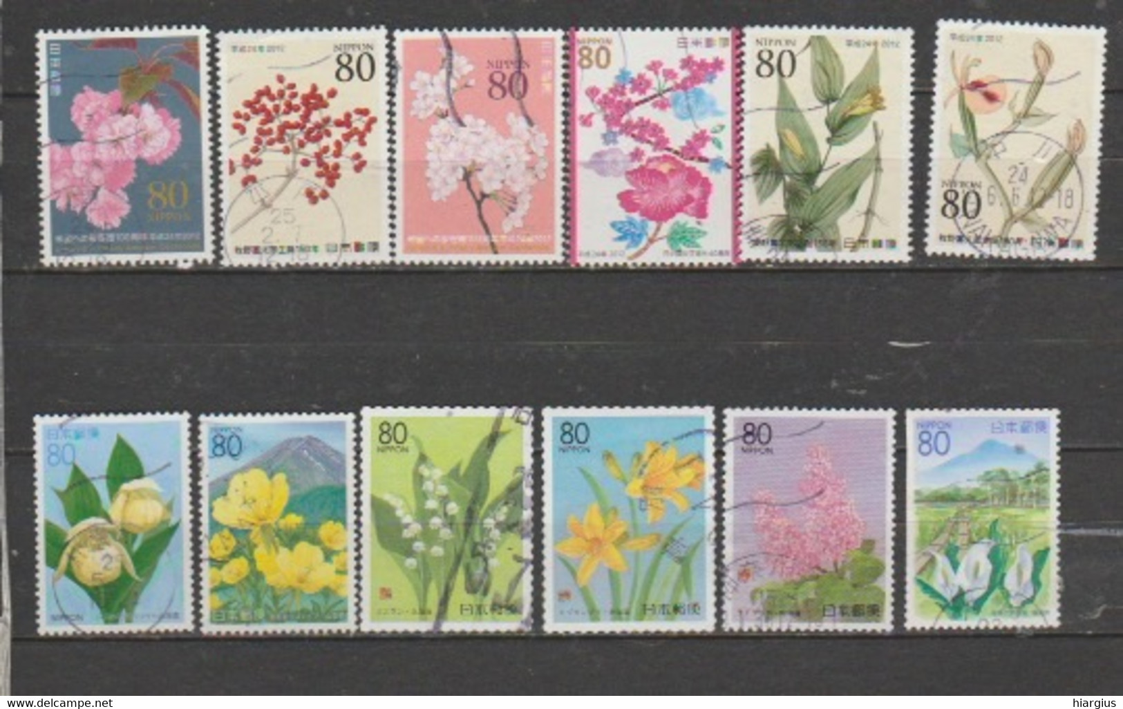 JAPAN-Assortment Of 18 Used Stamps."F L O W E R S And LANDSCAPING". - Sonstige & Ohne Zuordnung
