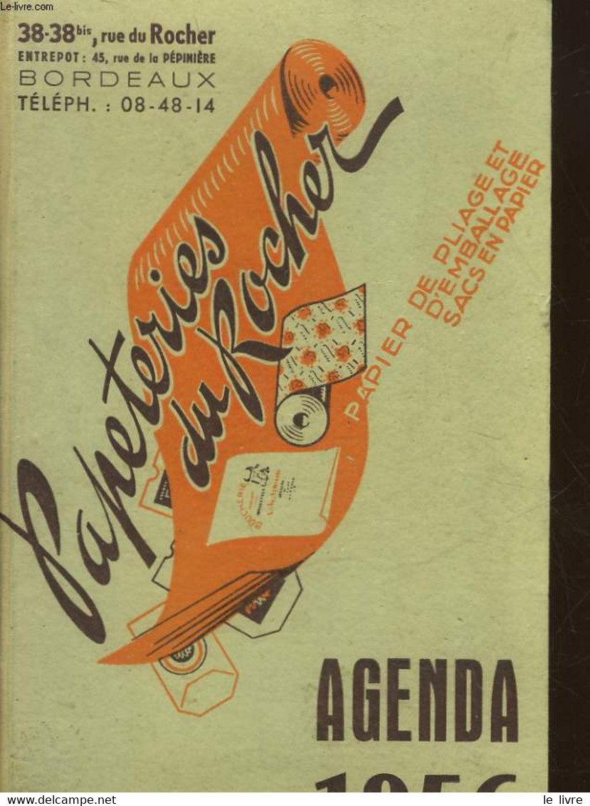 AGENDA - PAPETERIES DU ROCHER - 1956 - COLLECTIF - 1956 - Terminkalender Leer