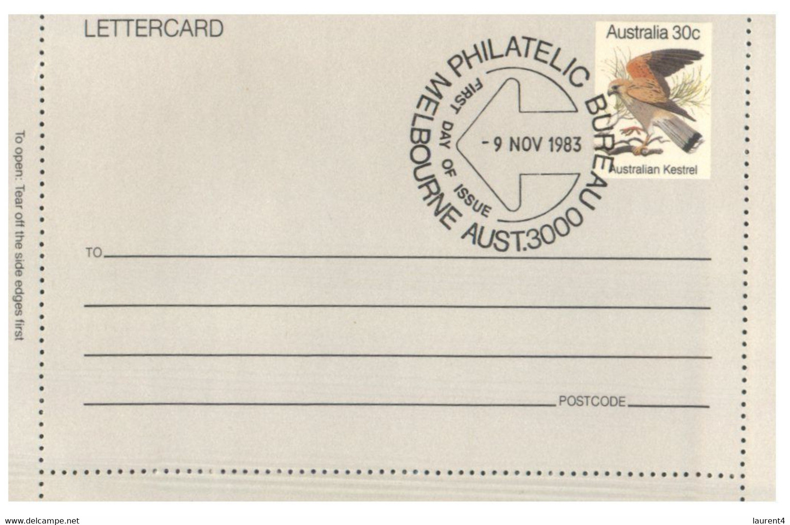 (LL 27) Australia - Lettercard 30cents (bird) Mint (not Writtten CTO In Melbourne) - Sonstige & Ohne Zuordnung