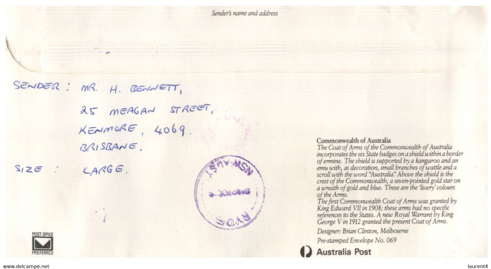 (LL 27) Australia - Priority Paid Covers (2 ) With Living Together Stamps / Frog (on Pre-paid Covers) 1984 & 89 - Other & Unclassified