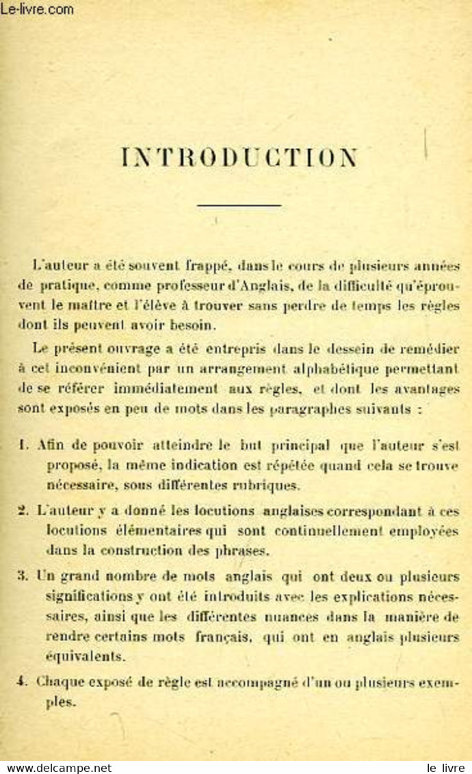 GRAMMAIRE-DICTIONNAIRE DE LA LANGUE ANGLAISE - BAYLES W. E. - 0 - Dictionaries, Thesauri