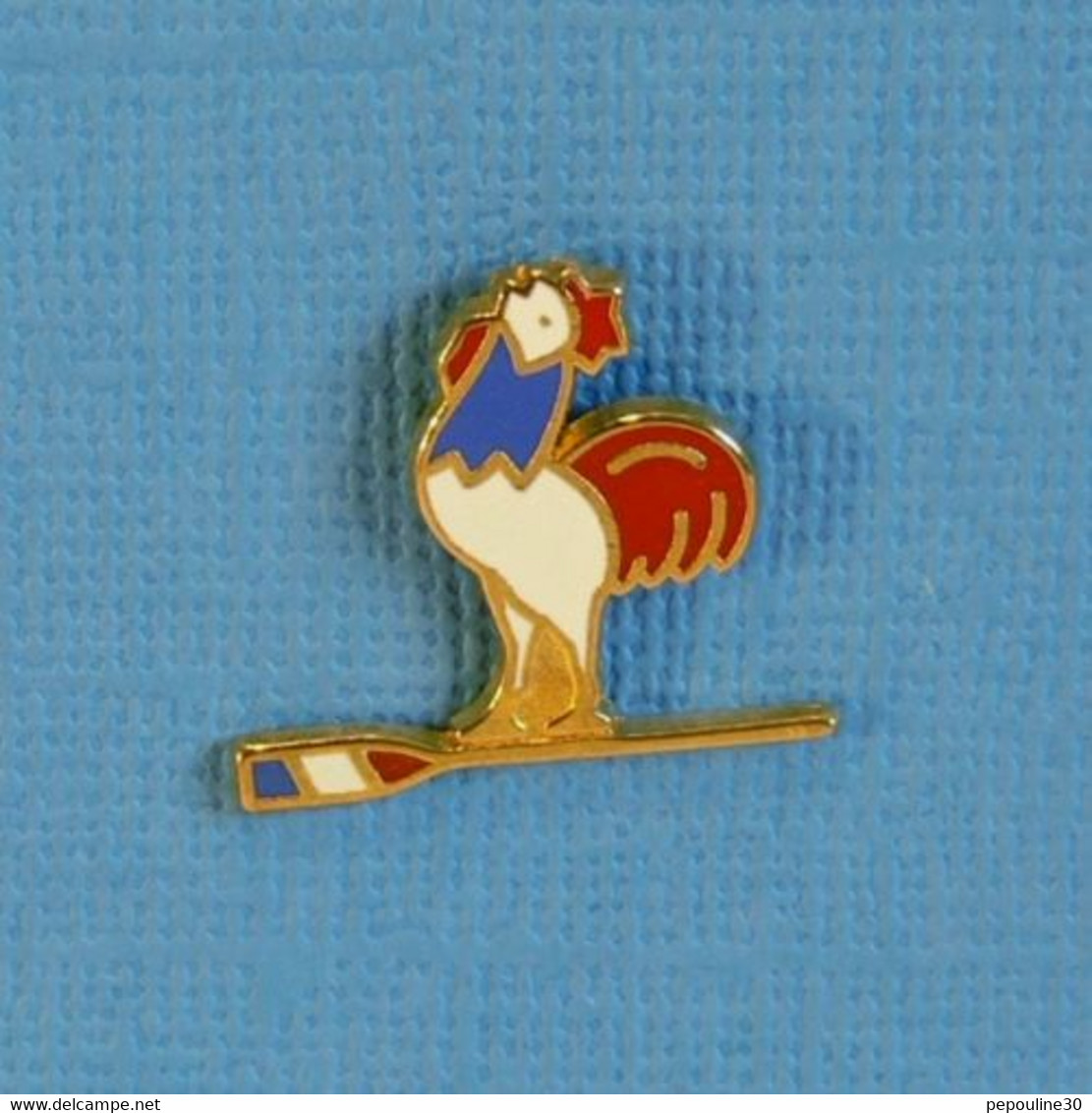 1 PIN'S //  ** COQ TRICOLORE / FÉDÉRATION FRANÇAISE D'AVIRON ** - Roeisport