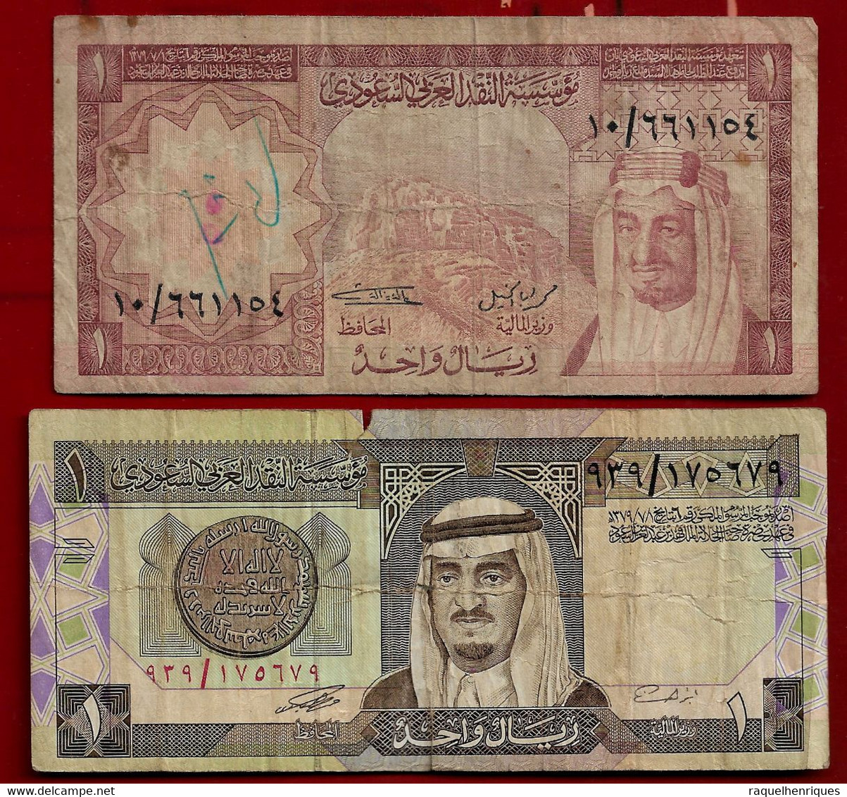 SAUDI ARABIA BANKNOTE - 2 NOTES 1 RIYAL (1984) - (1977) P#21d-16 F (NT#03) - Arabie Saoudite