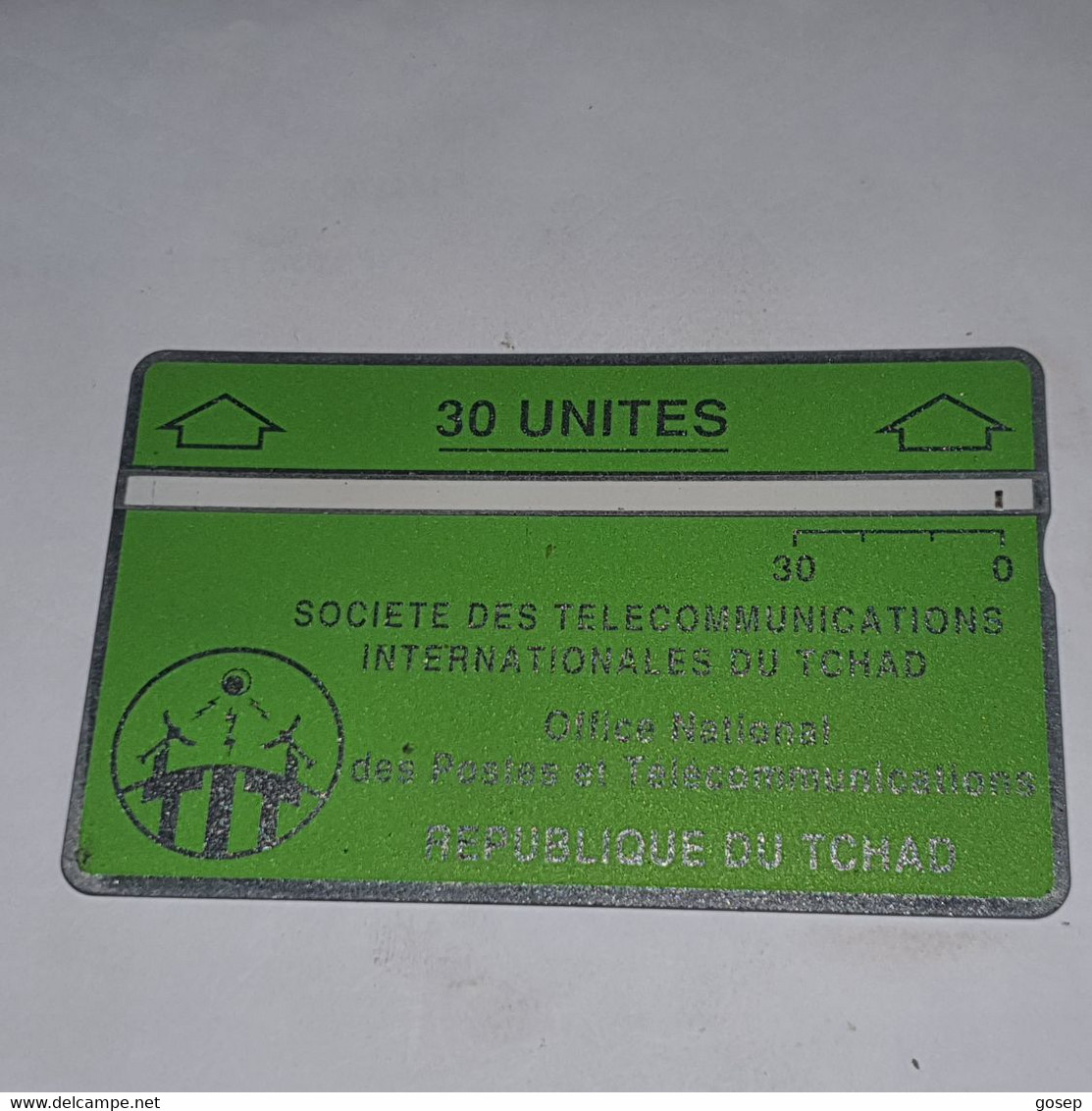 TCHAD-(CHD-18)-green30-(1)-(30units)-(244A10766)-(tirage-16.000)used Card+1card Prepiad Free - Chad