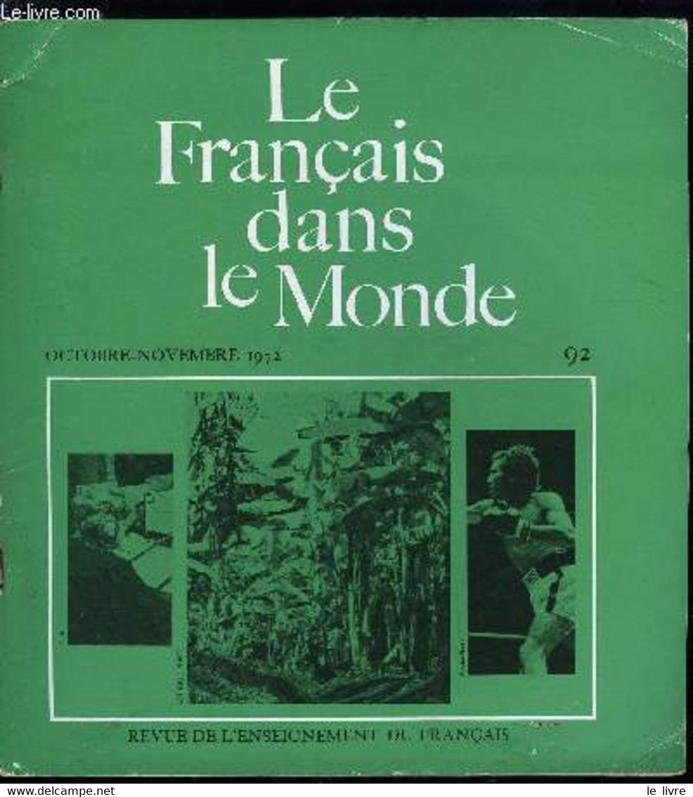 Le Français Dans Le Monde N° 92 - Le Credif En 1972 Par Michel Dabene, Structures Syntaxiques Et Enseignement Des Mathém - Atlas