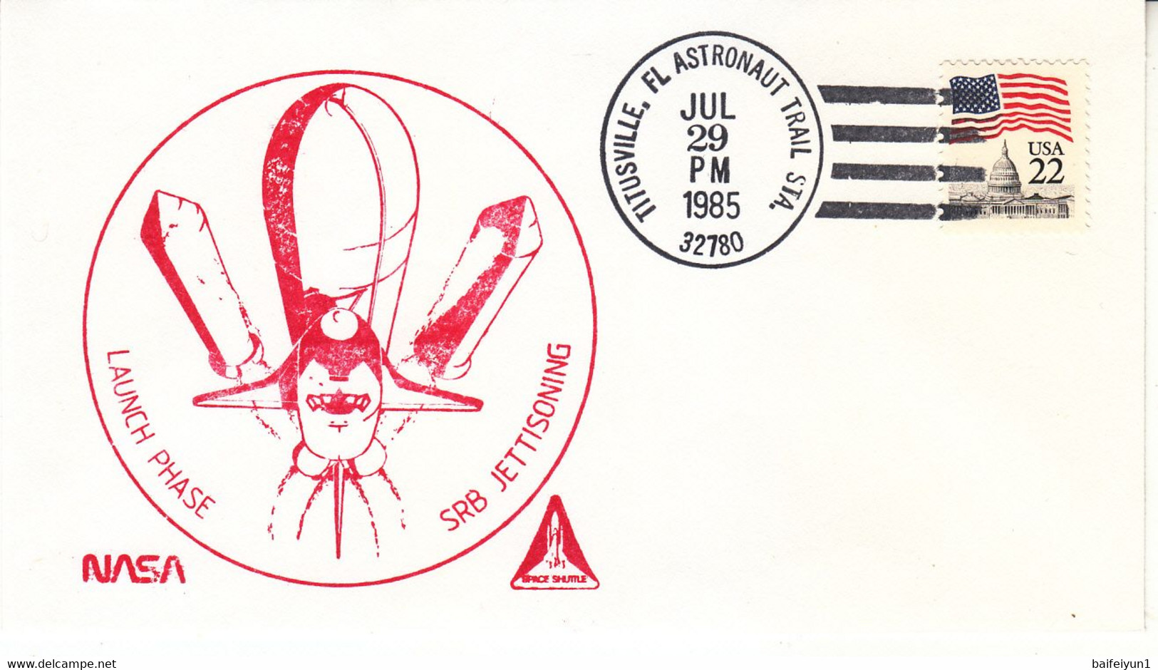 1985 USA  Space Shuttle Challenger STS-51F Mission And Launch Phase SRB JETTISONING Commemorative Cover - Nordamerika