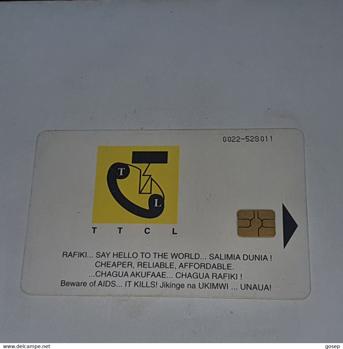 Tanzania-(TAZ-TT-13E)-building-text Rafiki-(17)-(20units)-(0022-528011)-used Card+1card Prepiad/gift Free - Tansania