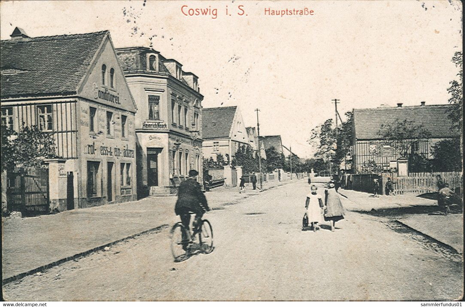 AK/CP Coswig  Hauptstraße   Gel/circ .1913  Erhaltung/Cond. 2- Knickstelle Nr. 01264 - Coswig