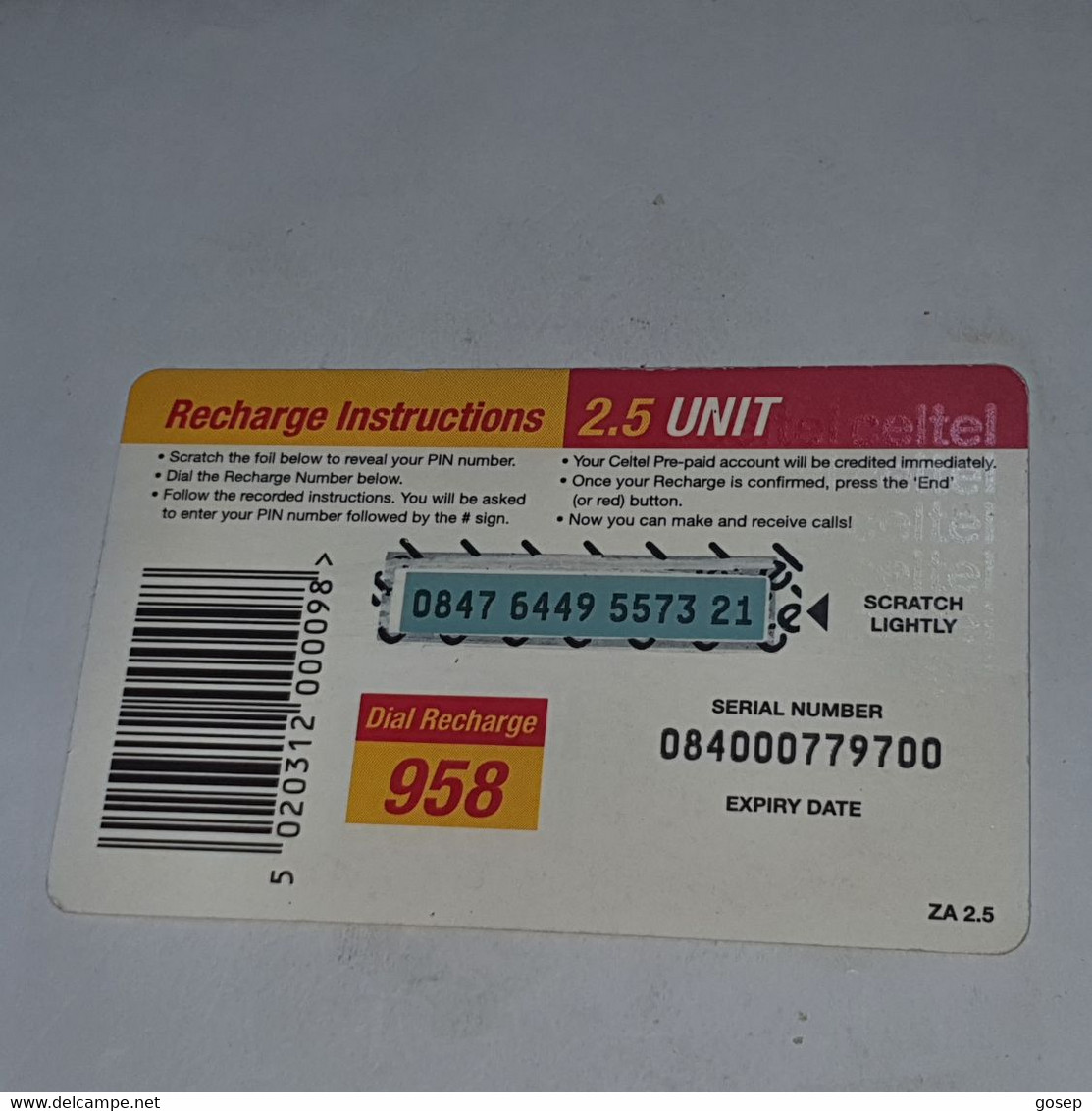 Zambia-(ZM-CEL-REF-0010A/2)-BOYS 3-(3)-(2.5unit)-(0847-6449-5573-21)-used Card+1card Prepiad Free - Zambia