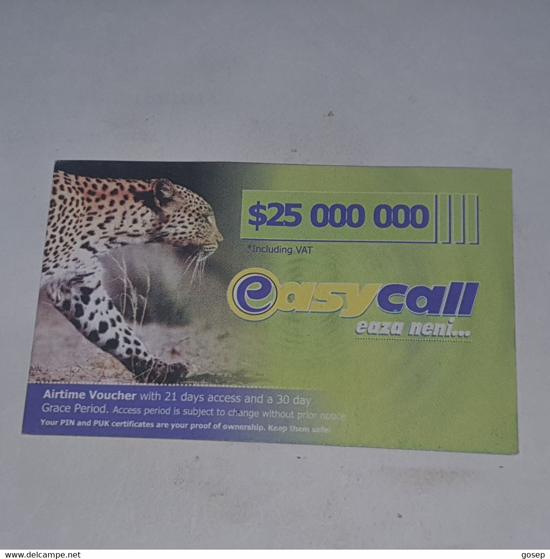 Zimbabwe-(zw-eas-ref-0001/2)-easy Call-(3)-(25.000.000)-(1064-4825-0528-9902)-used Card+1card Free - Zimbabwe