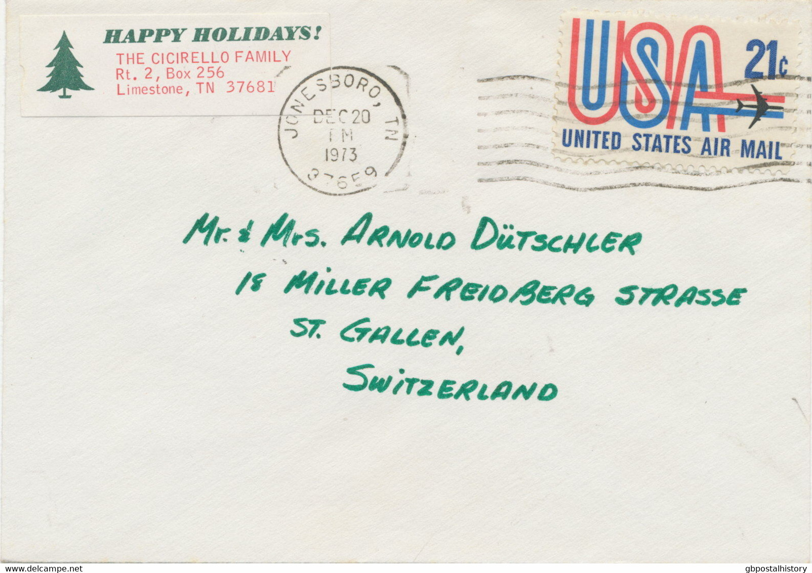 USA 1973, 21 C Air Mail Typeface USA With Jet Aircraft On Superb Air Mail Cover - Covers & Documents