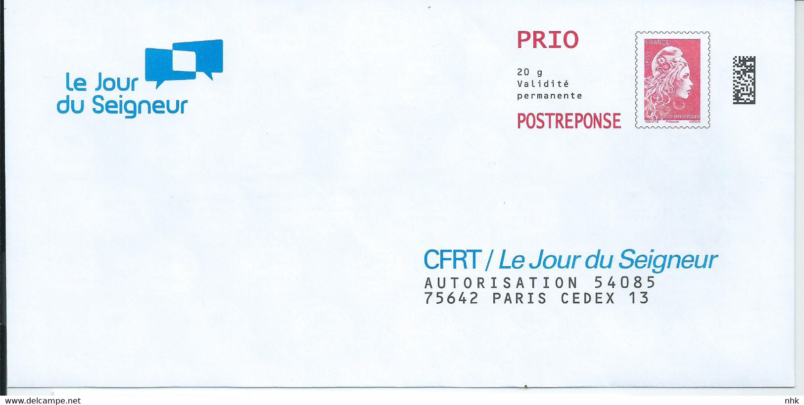 Entiers Postaux : Enveloppe Réponse Type L'Engagée Yzeult Catelin PRIO Datamatrix CFRT 305187 ** - PAP: Antwort/Marianne L'Engagée