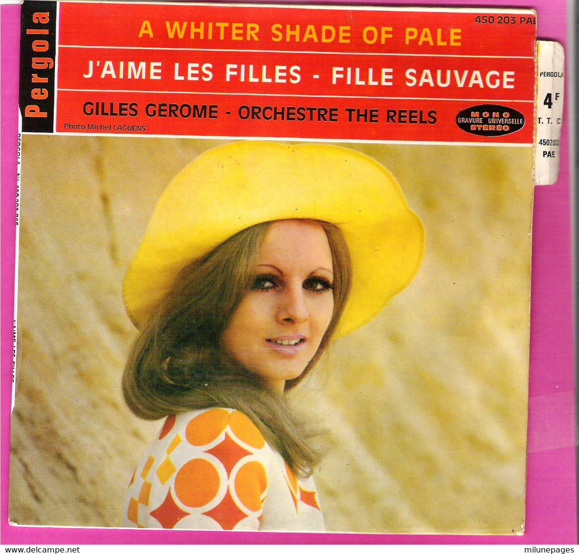 45T EP Orchestre The Reels Gilles Gerome A Whiter Shade Of Pale Label Pergola 450 203 Avec Languette - Strumentali