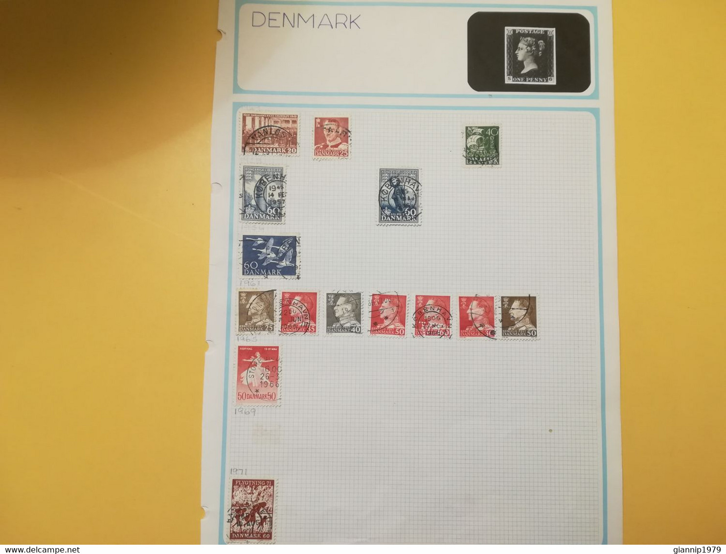 PAGINA PAGE ALBUM DANIMARCA DENMARK DANMARK ATTACCATI PAGE WITH STAMPS COLLEZIONI LOTTO LOT LOTS - Sammlungen