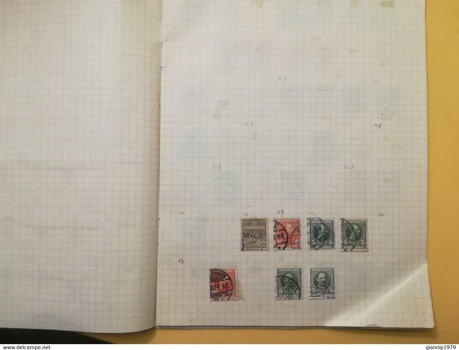 PAGINA PAGE ALBUM DANIMARCA DENMARK DANMARK ATTACCATI PAGE WITH STAMPS COLLEZIONI LOTTO LOT LOTS