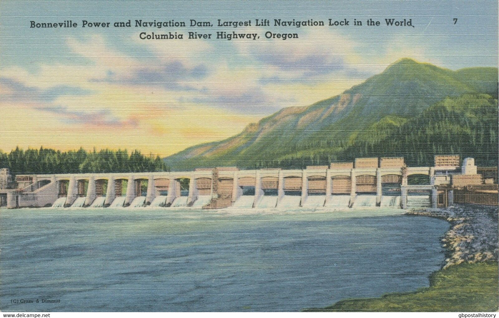 USA 1950 Superb Mint Coloured Pc „BONNEVILLE POWER And NAVIGATION DAM, Oregon" - Other & Unclassified