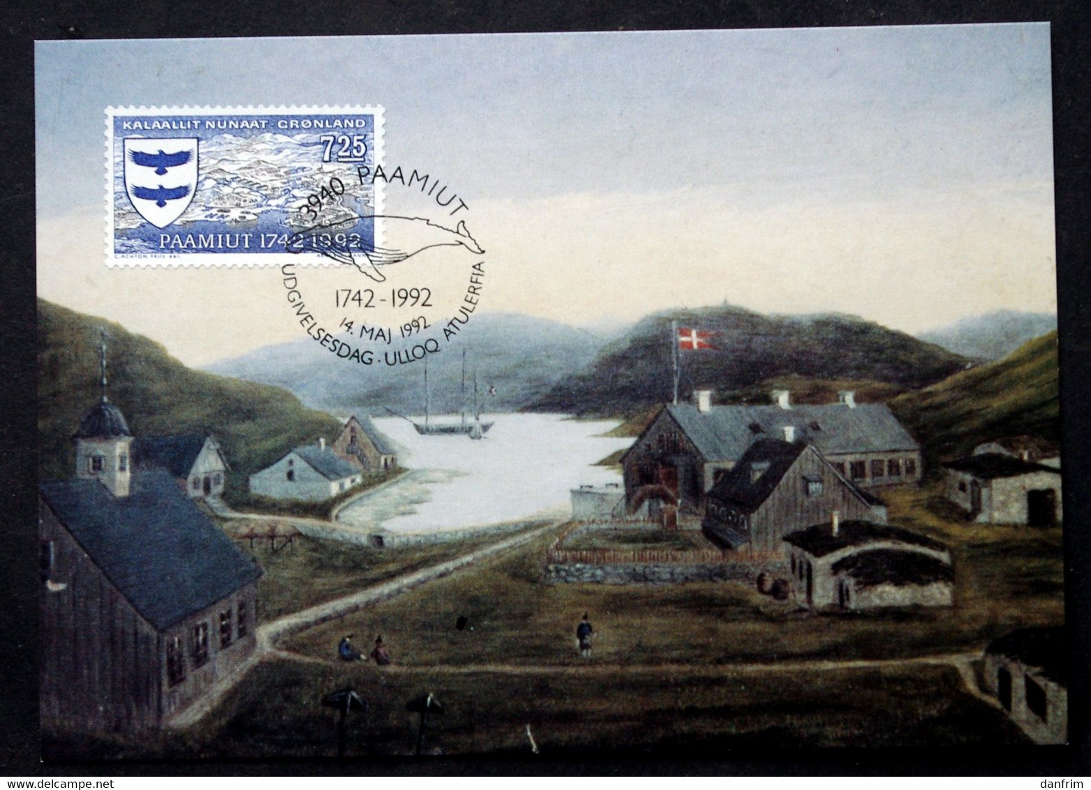 Greenland    1992 250 Years Of Paamiut (Frederikshåb)  Minr. 225  Maximum Cards  ( Lot 430 ) - Maximumkarten (MC)