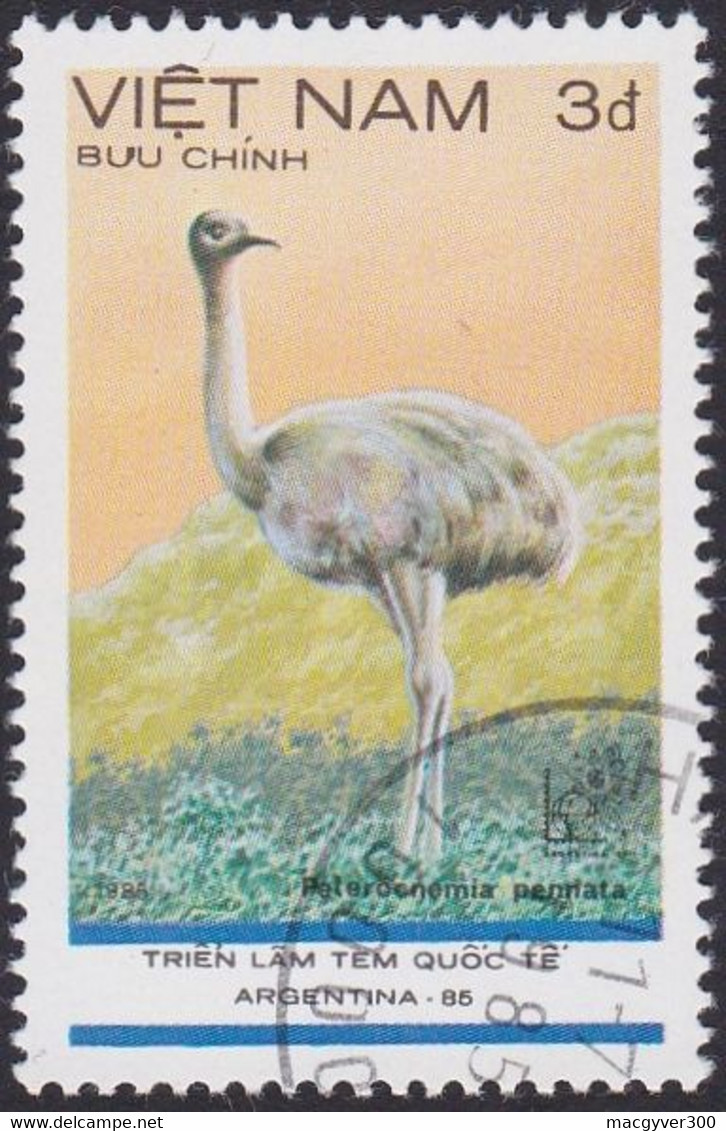 VIETNAM, 1985, Animaux (faune) | Autruches | Expositions Philatéliques | Oiseaux - Ostriches