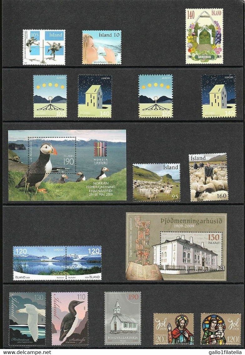 2009 - ISLANDA / ICELAND - ANNATA COMPLETA / COMPLETE YEAR. MNH - Full Years