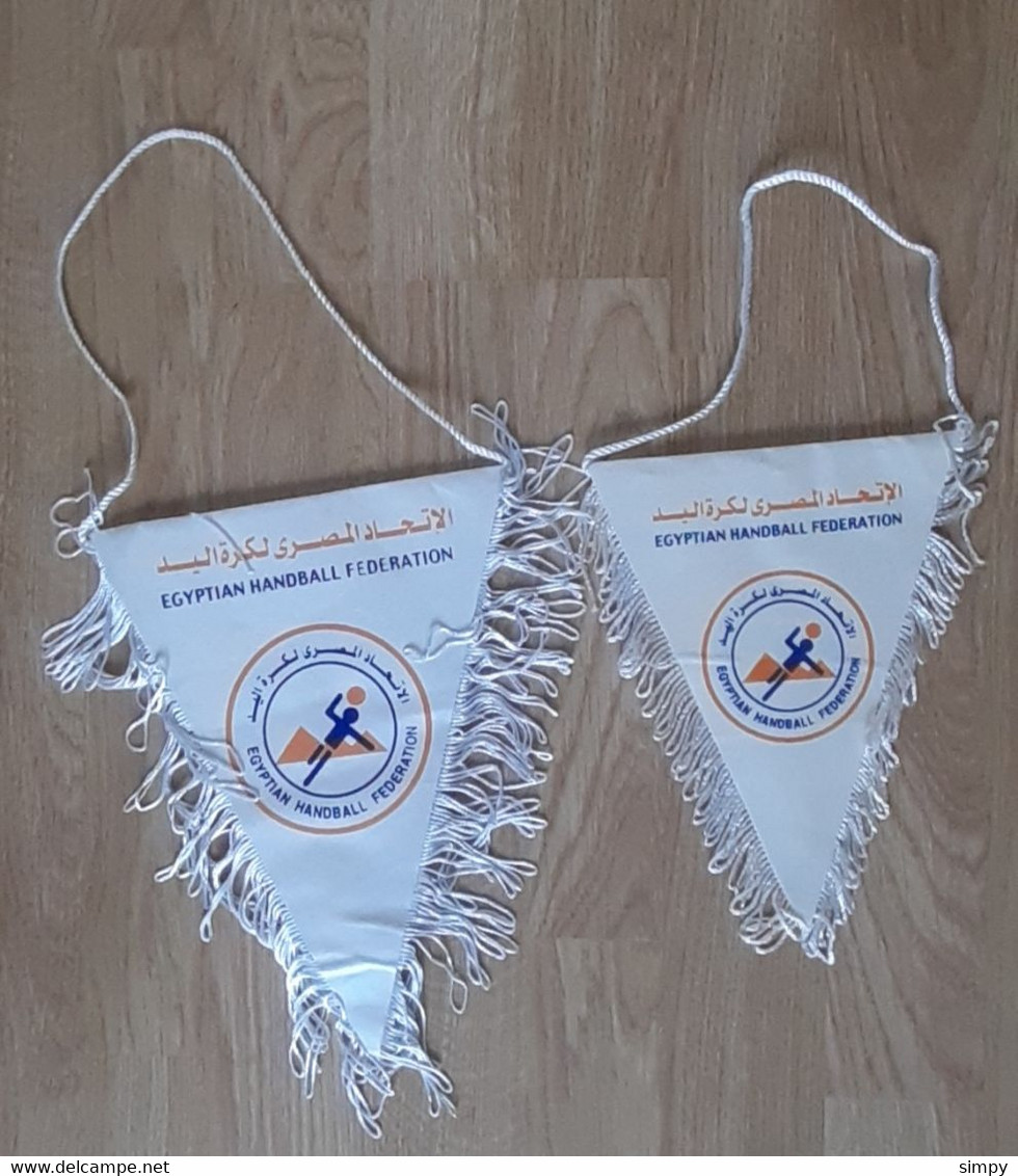 2x  Pennant EGYPT Handball Federation Pennant Size 25x28cm, 20x22cm!” - Handball